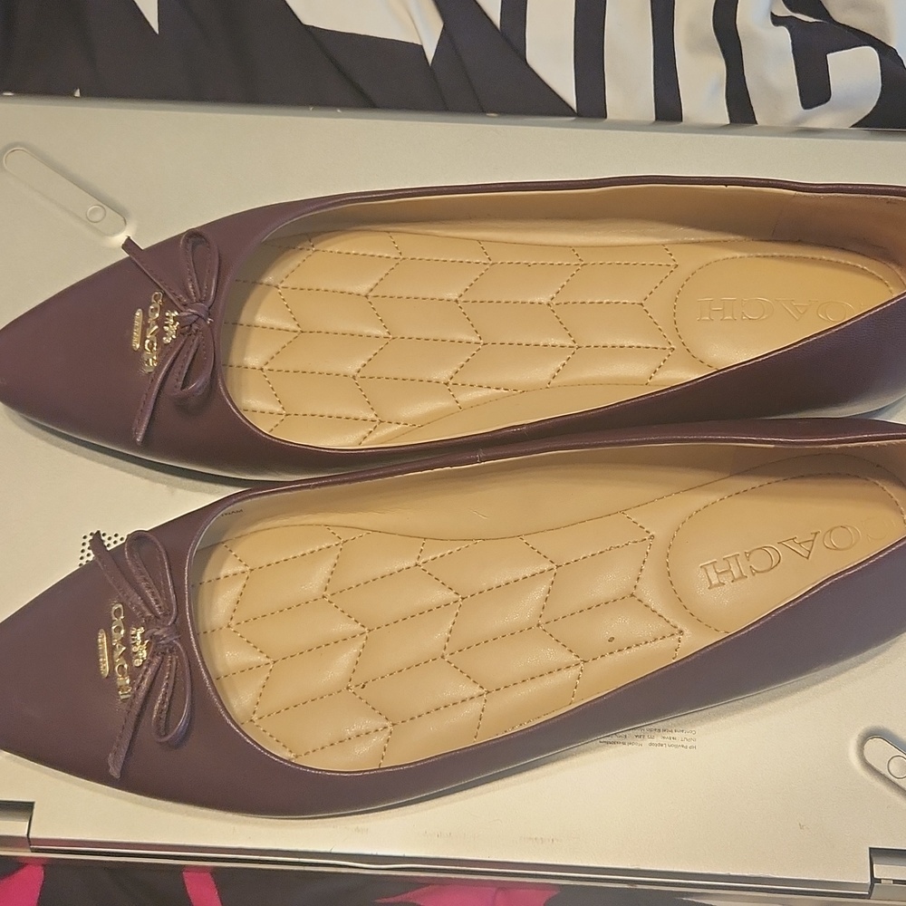 Coach flats women 8.5 dark red